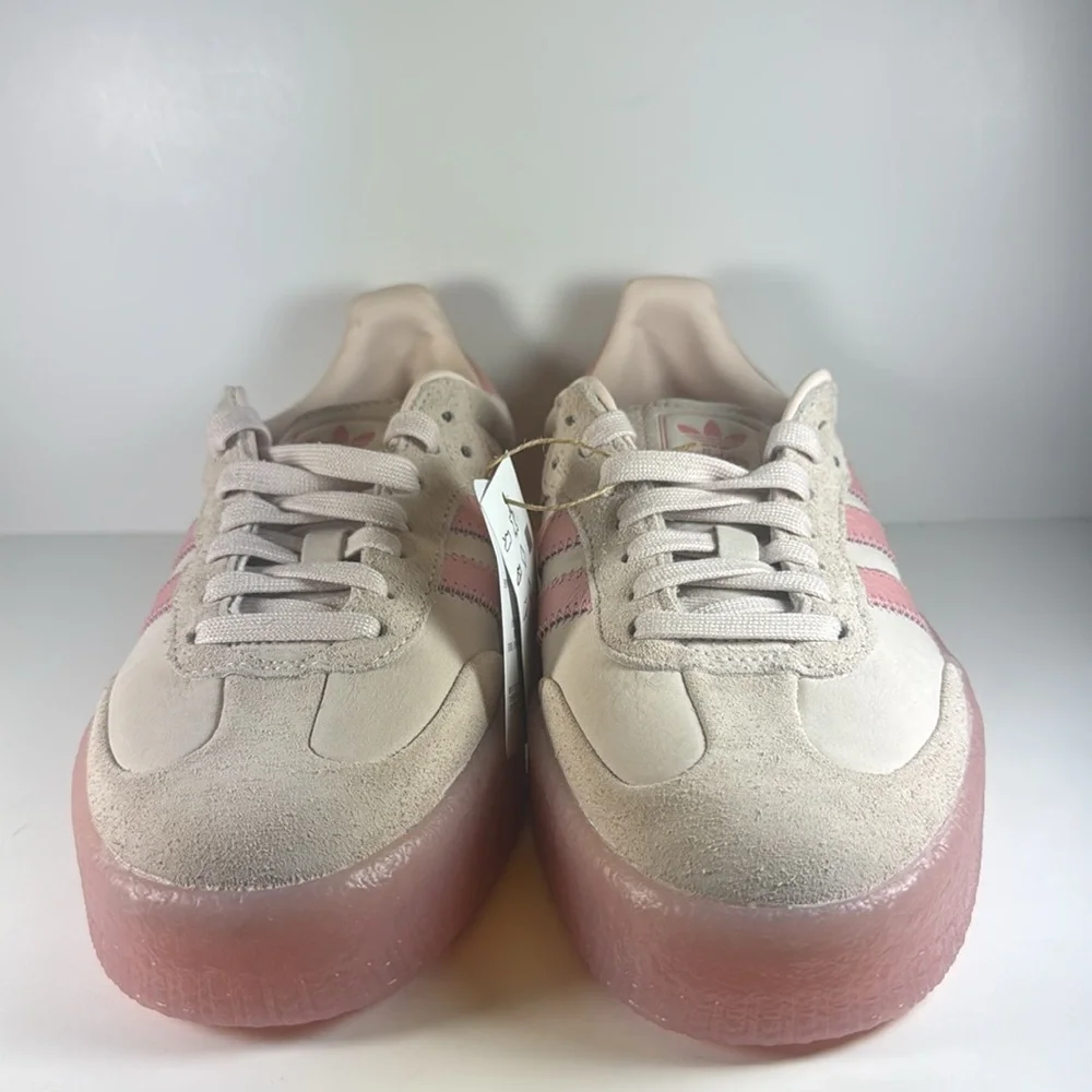 Adidas Sambae Wonder Quartz Women's Size 8.5 Cream Pink Leather Suede Sneakers - Picture 3 of 12